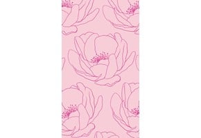 Quinn Peony Outline Standard Wallpaper